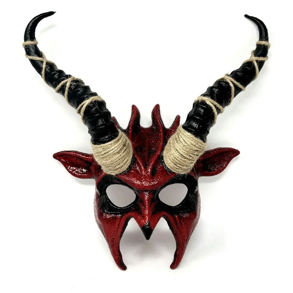 Krampus Ram Goat Demon with Horns Devil Halloween Masquerade Masks Party